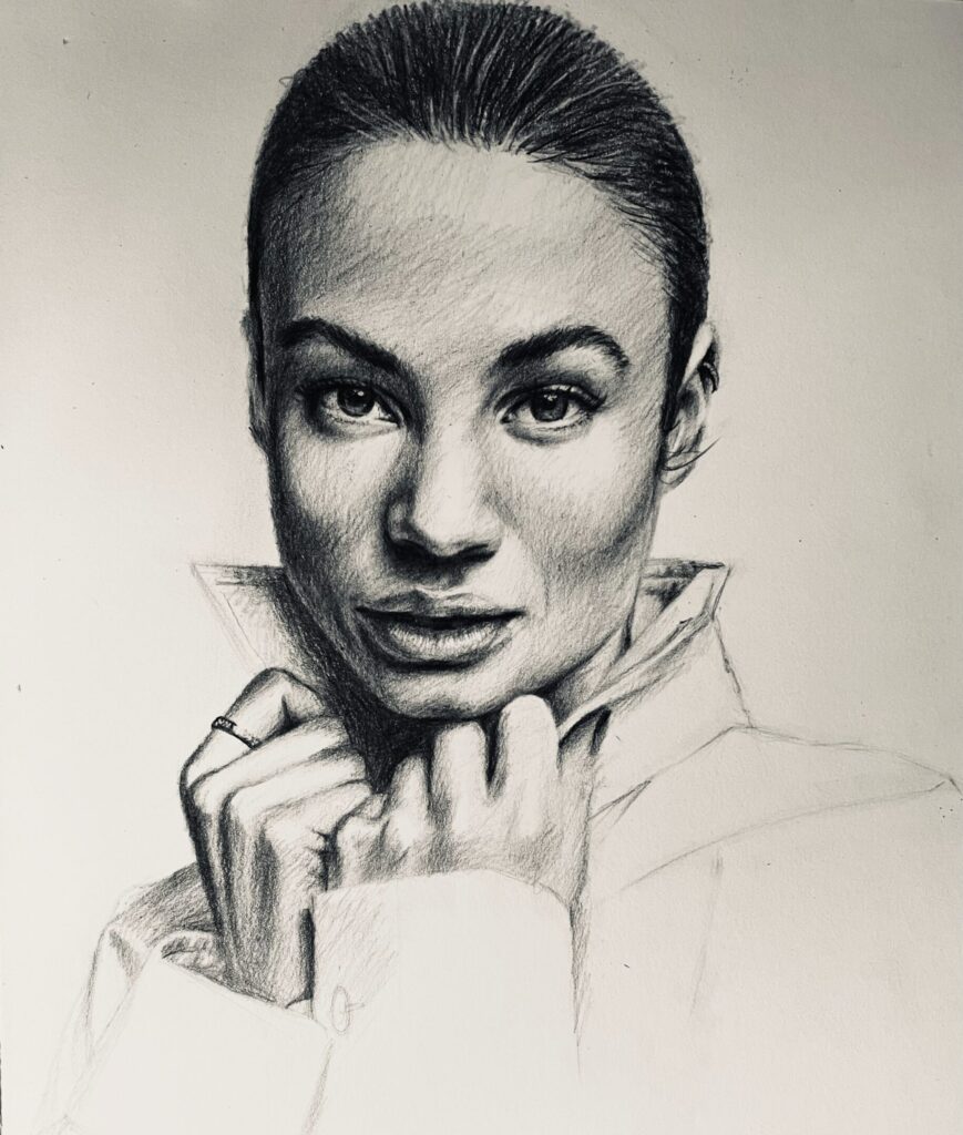 wip drawing head hands tekening tekenen cursus course workshop progress step by step white paper wir papier draw study of the head studie van het hoofd planes vlakken Zoetermeer colored paper toned papier